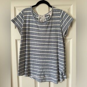 Striped blouse with bow detail on back. Lauren Conrad size large